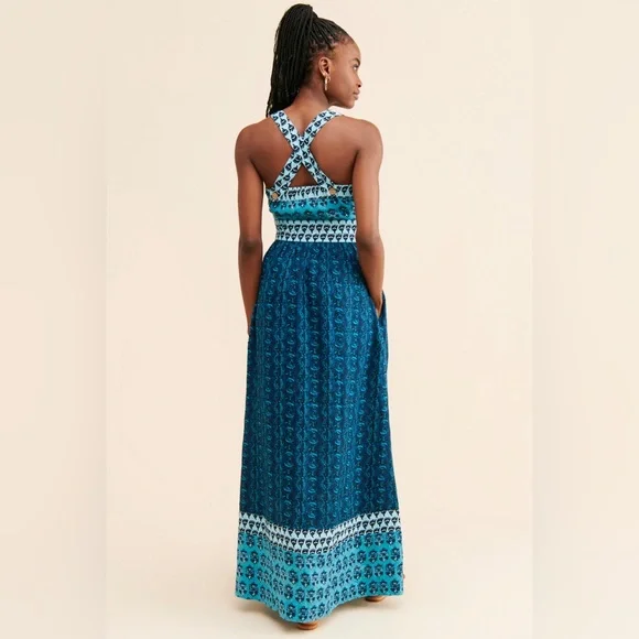 Faherty Blue and White Maxi Dress - Picture 4 of 13